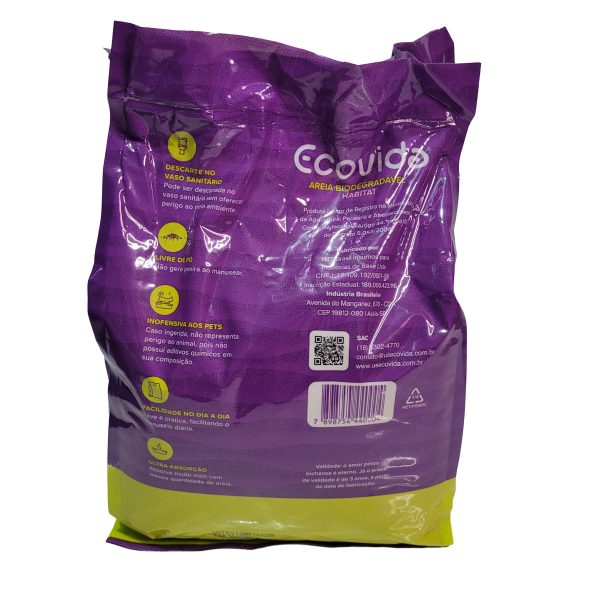 Ecovida Areia Biodegradável Gato de 3kg Sustentavel  Natural - Imagem 3