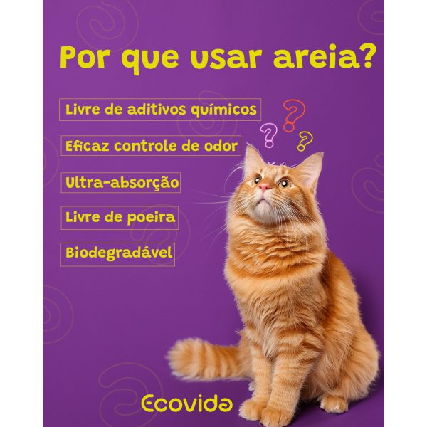 Ecovida Areia Biodegradável Gato de 3kg Sustentavel  Natural - Imagem 5