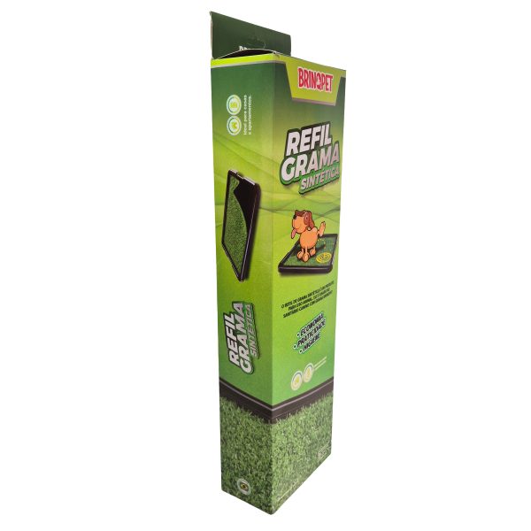 REFIL GRAMA PARA CÃES CACHORRO BRINQPET 50x35 VERDE - Imagem 5