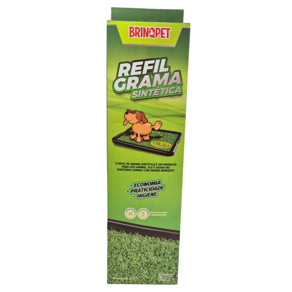 REFIL GRAMA PARA CÃES CACHORRO BRINQPET 50x35 VERDE - Imagem 2
