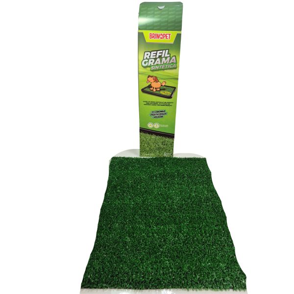 REFIL GRAMA PARA CÃES CACHORRO BRINQPET 50x35 VERDE - Imagem 3