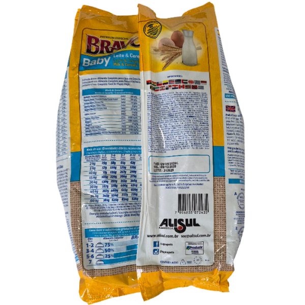 Ração Para Cães Filhotes 1kg Baby Premium Bravo - Imagem 5