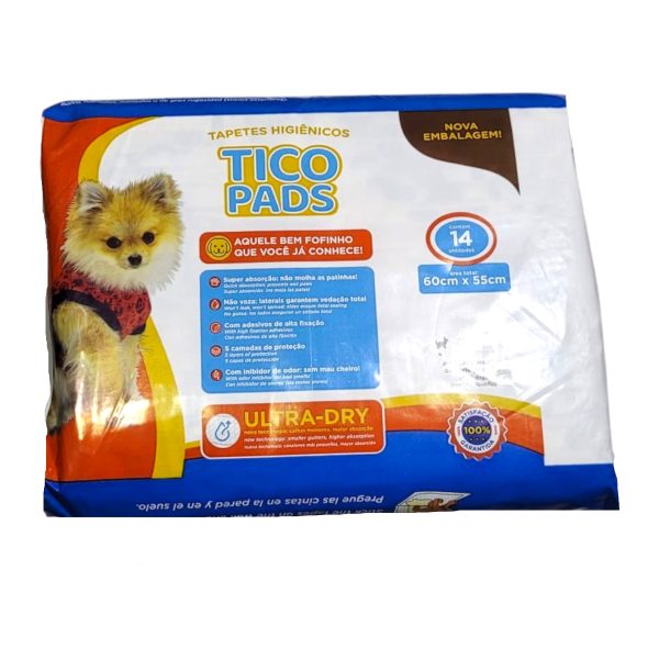 Tapete Higiênico Tico Pads 14 Unidades 60x55cm Ultra-Dry - Imagem 3