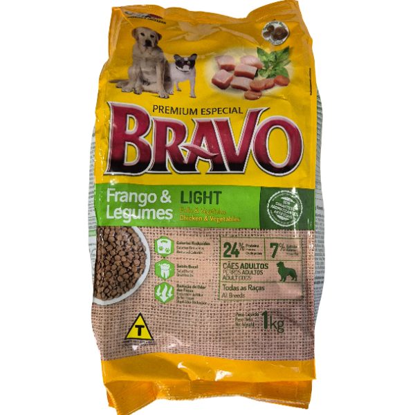 Ração Para Cães Adultos 1kg Light Frango E Legumes Bravo - Imagem 2